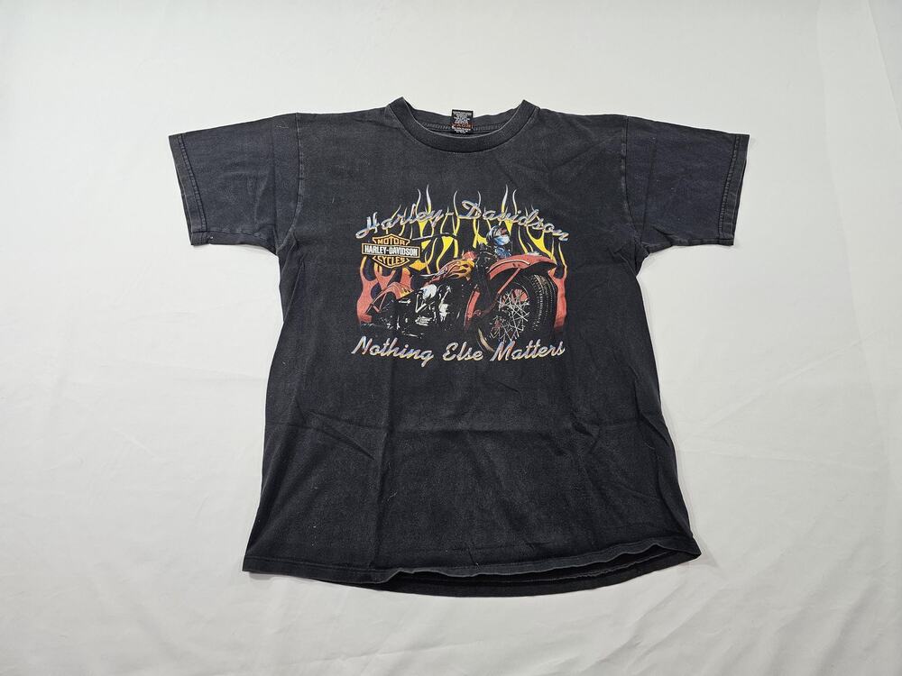 Harley Davidson Nothing Else Matters Faded Black T-shirt L